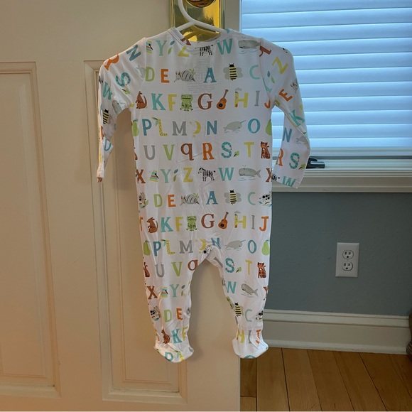 SOLD!!! NWT Angel Dear Bamboo Alphabet Print Footie Pajama with Foldover Cuffs - Picture 10 of 10
